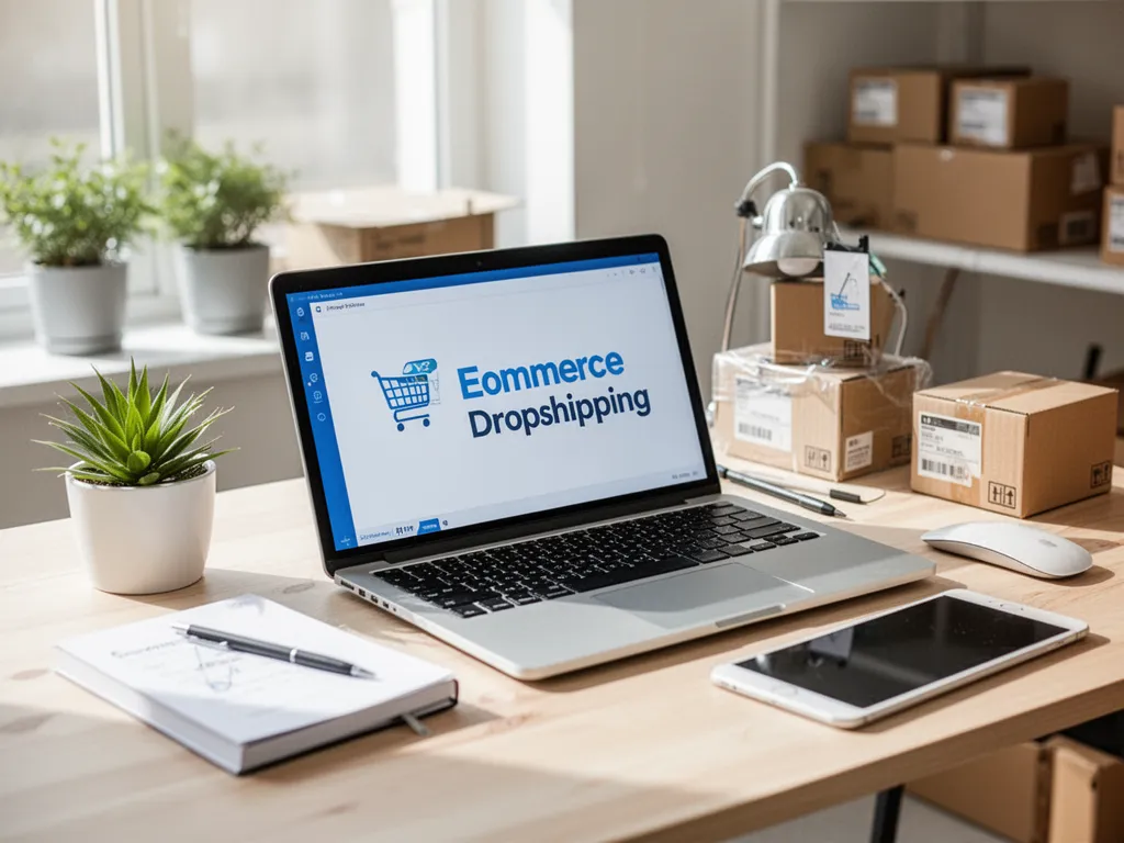 Écran d'ordinateur portable affichant un tableau de bord e-commerce avec des graphiques de ventes et un carnet de notes posé